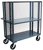3 Sided Mesh Truck - Bottom and 1 Adjustable Shelf (TZR236-P6, TZR248-P6, TZR360-P6)